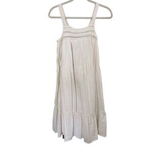 Universal Thread White Sleeveless Tiered Dress Small Coastal Boho Resort